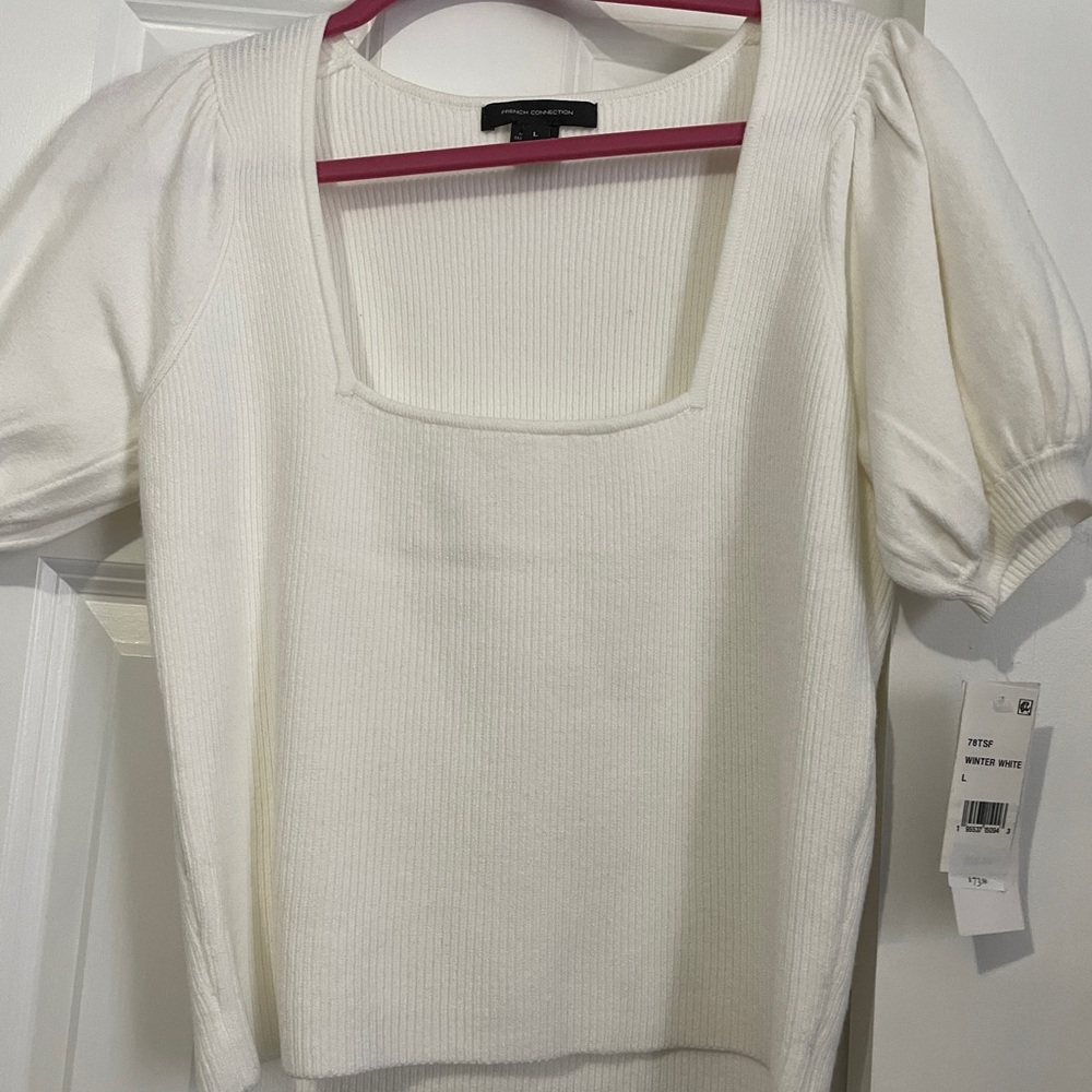 French Connection Cream Puff Sleeve Blouse